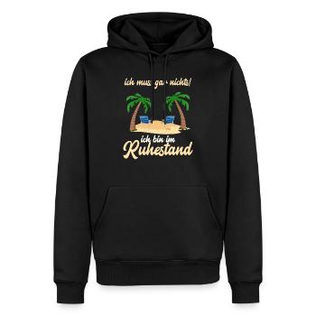 ich muss gar nichts! Ruhestand - Rente 2021 - Männer Premium Bio Hoodie - Schwarz - Vorne - Nico (187cm)