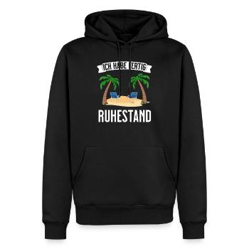 Ruhestand - ich habe fertig - Rente 2021 - Männer Premium Bio Hoodie - Schwarz - Vorne - Nico (187cm)