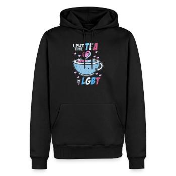 I Put The Tea In LGBT Transgender LGBTQ Gay Pride - Männer Premium Bio Hoodie - Schwarz - Vorne - Nico (187cm)