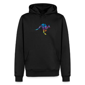 Kangourou Marsupial Kangourou Mammifères - Sweat à capuche Premium bio Homme - noir - Devant - Nico (187cm)