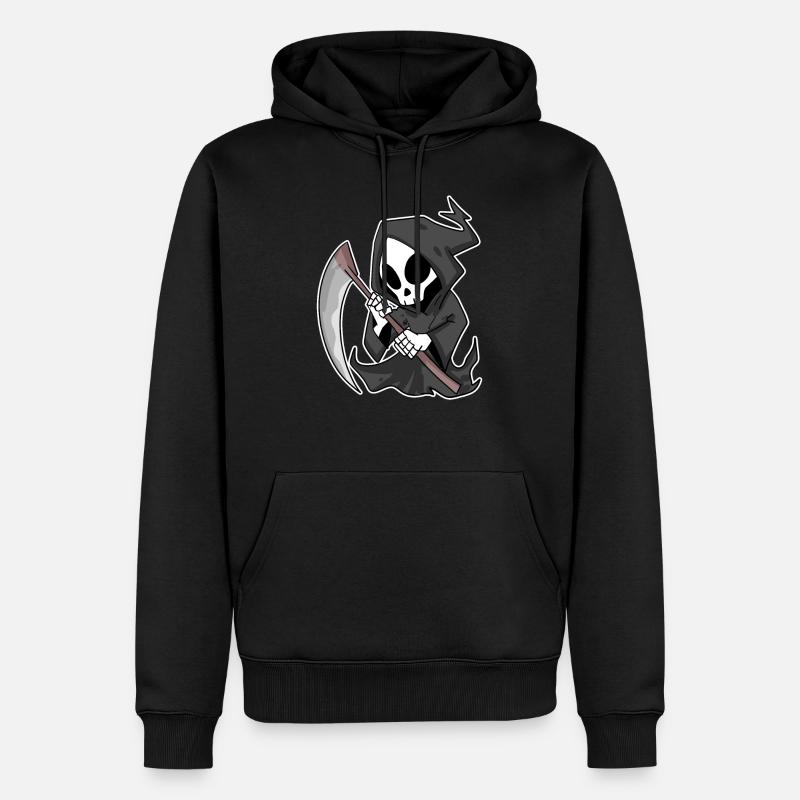 Sensenmann mit Sense - Männer Premium Bio Hoodie - Schwarz