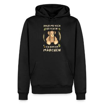 Bärchen Teddybär - Männer Premium Bio Hoodie - Schwarz - Vorne - Nico (187cm)