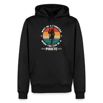 Why Be A Princess When You Can Be A Pirate Girl - Sweat à capuche Premium bio Homme - noir - Devant - Nico (187cm)