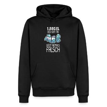 Kapitän 1 Regel - Männer Premium Bio Hoodie - Schwarz - Vorne - Nico (187cm)