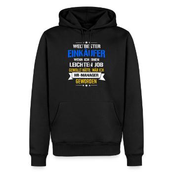 Lustiger Spruch Weltbester Einkäufer HR-Manager - Männer Premium Bio Hoodie - Schwarz - Vorne - Nico (187cm)
