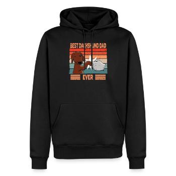 Best Dachshund Dad ever | Dachshund Papa Saying - Men’s Premium Organic Hoodie - black - Front - Nico (187cm)
