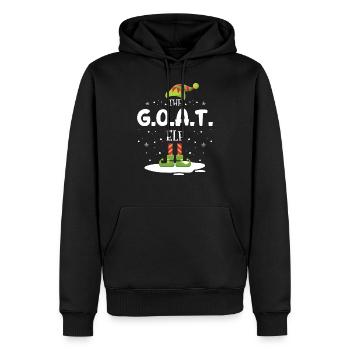 Christmas Family Matching The G O A T Elf Gift - Männer Premium Bio Hoodie - Schwarz - Vorne - Nico (187cm)