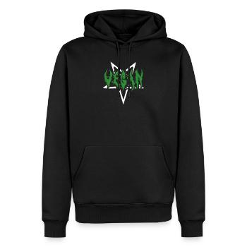 | de Death Metal Vegan Végétalien - Sweat à capuche Premium bio Homme - noir - Devant - Nico (187cm)