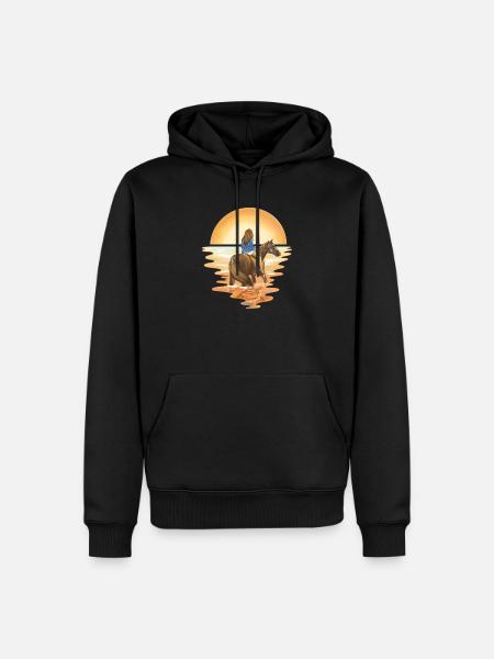 Cheval - Sweat à capuche Premium bio Homme - noir