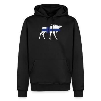 Finlande Elch Finnois Finlandais Elche - Sweat à capuche Premium bio Homme - noir - Devant - Nico (187cm)