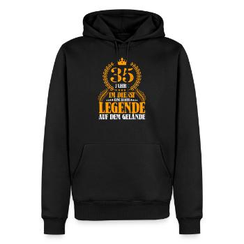 35 Jähriges Dienstjubiläum Firmenjubiläum Jubiläum - Männer Premium Bio Hoodie - Schwarz - Vorne - Nico (187cm)