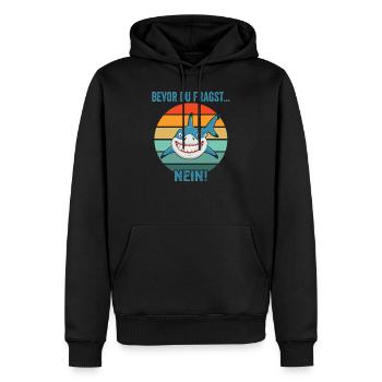 Bevor Du Fragst Nein! - Männer Premium Bio Hoodie - Schwarz - Vorne - Nico (187cm)