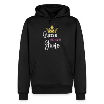 Queens are born in June Birthday Crown Gift - Men’s Premium Organic Hoodie - black - Front - Nico (187cm)