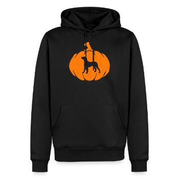 Halloween Dog Pumpkin - Männer Premium Bio Hoodie - Schwarz - Vorne - Nico (187cm)