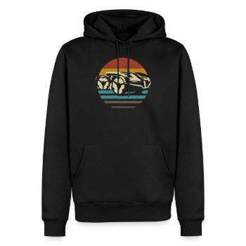 Tondeuse à gazon Robots retro - Sweat à capuche Premium bio Homme - noir - Devant - Nico (187cm)