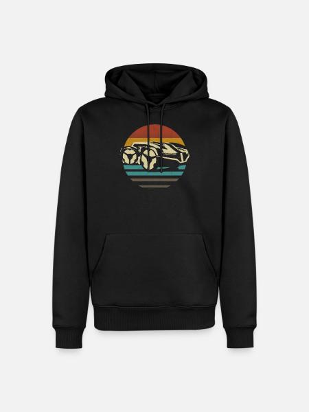 Rasenmähen Mähroboter retro - Männer Premium Bio Hoodie - Schwarz