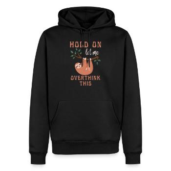 Halt, lass mich diesen Faultierliebhaber überdenken - Männer Premium Bio Hoodie - Schwarz - Vorne - Nico (187cm)