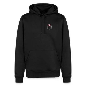 AXOLOTL in Chest Pocket Chest Bag Gift - Men’s Premium Organic Hoodie - black - Front - Nico (187cm)