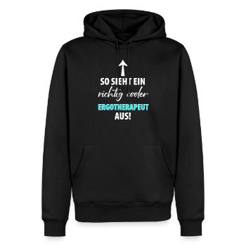 ERGOTHERAPEUT ERGOTHERAPIE - Männer Premium Bio Hoodie - Schwarz - Vorne - Nico (187cm)