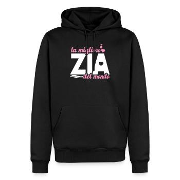 La migliore Zia del mondo super - Männer Premium Bio Hoodie - Schwarz - Vorne - Nico (187cm)