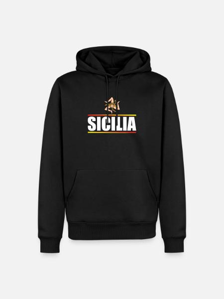 Italien Italia Sicilia Flagge Sizilien Palermo - Männer Premium Bio Hoodie - Schwarz