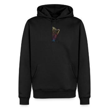 Harfe Musik - Männer Premium Bio Hoodie - Schwarz - Vorne - Nico (187cm)