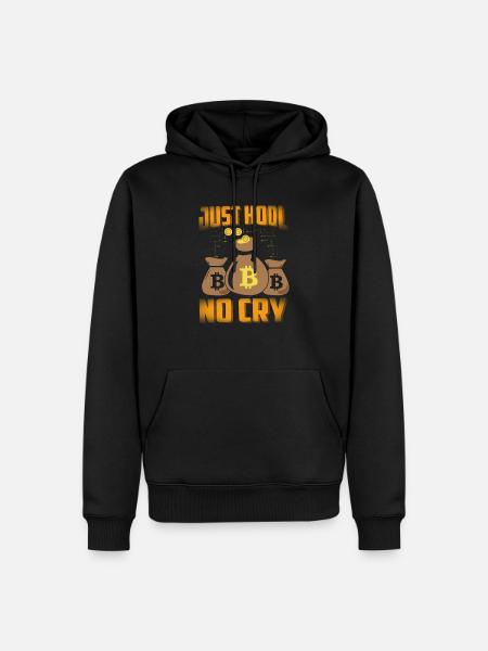 Juste Hodl No Cry Bitcoin - Sweat à capuche Premium bio Homme - noir