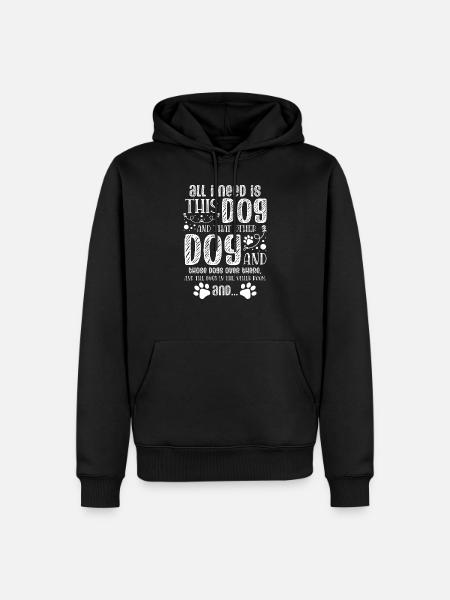 Hund Liebe - Männer Premium Bio Hoodie - Schwarz