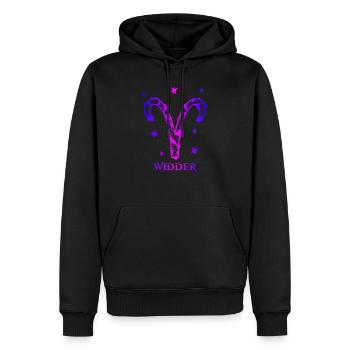 Widder - Männer Premium Bio Hoodie - Schwarz - Vorne - Nico (187cm)