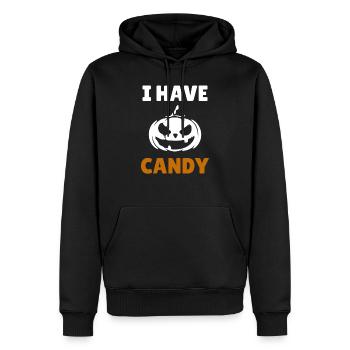I have candy halloween pumpkin - Sweat à capuche Premium bio Homme - noir - Devant - Nico (187cm)