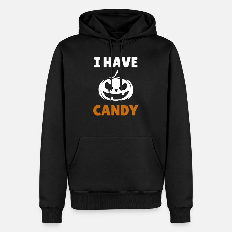 I have candy halloween pumpkin - Sweat à capuche Premium bio Homme - noir