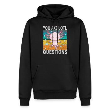 Axolotl. You Axolotl Questions. Drôle d’Axolotl - Sweat à capuche Premium bio Homme - noir - Devant - Nico (187cm)
