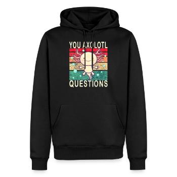 Axolotl. You Axolotl Questions. Drôle d’Axolotl - Sweat à capuche Premium bio Homme - noir - Devant - Nico (187cm)