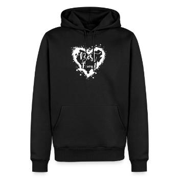 Migliori amici - Felpa con cappuccio ecologica premium da uomo - nero - Fronte - Nico (187cm)