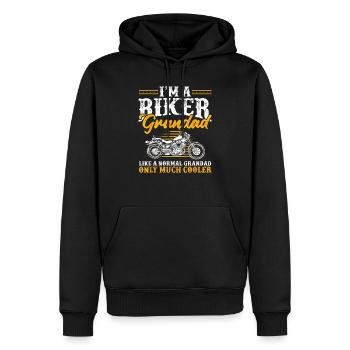 Mens Im a Biker Grandad Motorcycle Rider Grandad - Men’s Premium Organic Hoodie - black - Front - Nico (187cm)