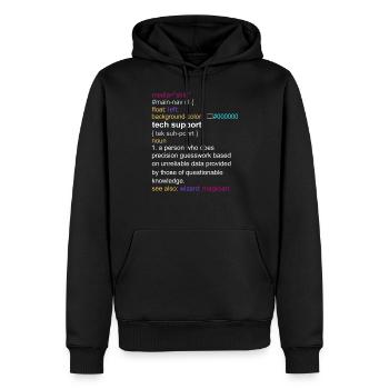 Tech support html coding gift coder - Sweat à capuche Premium bio Homme - noir - Devant - Nico (187cm)