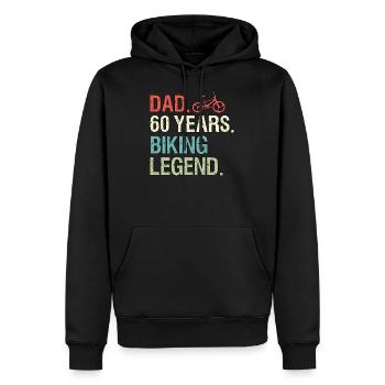 Funny Bike Sayings Dad 60 Birthday Biker - Men’s Premium Organic Hoodie - black - Front - Nico (187cm)