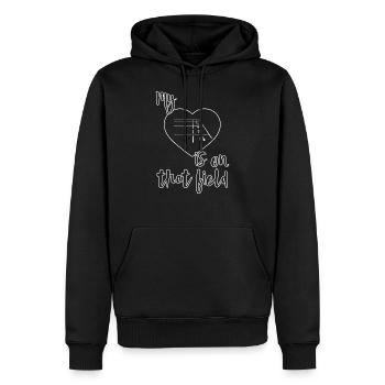 Mon cœur est sur ce terrain - Track and Field Fun Gi - Sweat à capuche Premium bio Homme - noir - Devant - Nico (187cm)