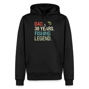 Lustige Angeln Sprüche Dad 30 Geburtstag Fischer - Männer Premium Bio Hoodie - Schwarz - Vorne - Nico (187cm)
