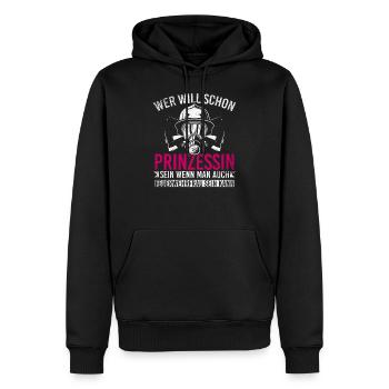 Feuerwehr Prinzessin Feuerwehrfrau Freiwillige - Männer Premium Bio Hoodie - Schwarz - Vorne - Nico (187cm)