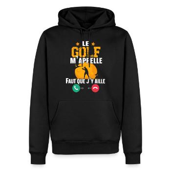 Golf Golfeur Balle Clubs de Golfs Cadeau Humour - Sweat à capuche Premium bio Homme - noir - Devant - Nico (187cm)