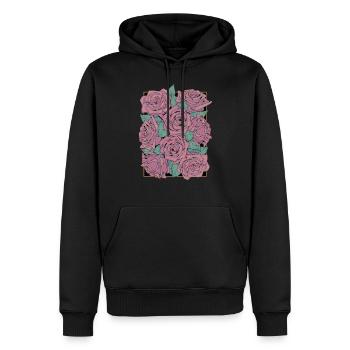Roses - Sweat à capuche Premium bio Homme - noir - Devant - Nico (187cm)
