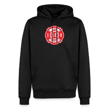 Pompier 10 anniversaire cadeau pompiers - Sweat à capuche Premium bio Homme - noir - Devant - Nico (187cm)