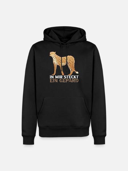 Gepard Leopard Raubkatze Kinder Kostüm - Männer Premium Bio Hoodie - Schwarz