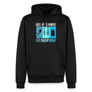 Plongeurs Plonger Apnée Plongée sport plongée - Sweat à capuche Premium bio Homme - noir - Devant - Nico (187cm)