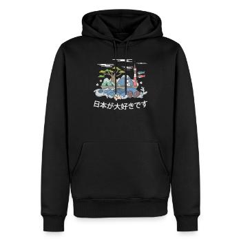 Ich Liebe Japan Japanische Schriftzeichen Geschenk - Männer Premium Bio Hoodie - Schwarz - Vorne - Nico (187cm)