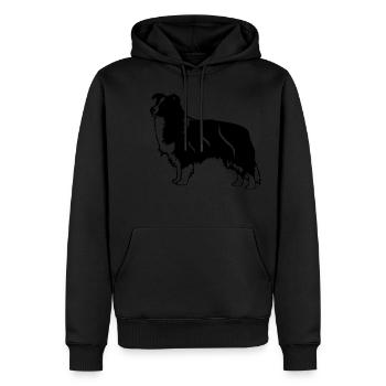 bordercollie02 - Sweat à capuche Premium bio Homme - noir - Devant - Nico (187cm)