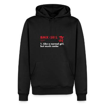 Sport Girl Définition BMX - Sweat à capuche Premium bio Homme - noir - Devant - Nico (187cm)