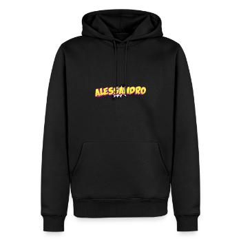 Alessandro Benutzerdefinierter Name Comic-Stil Pop-Art, - Männer Premium Bio Hoodie - Schwarz - Vorne - Nico (187cm)