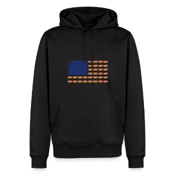Independence Day American Flag Hot Dog 4. - Men’s Premium Organic Hoodie - black - Front - Nico (187cm)